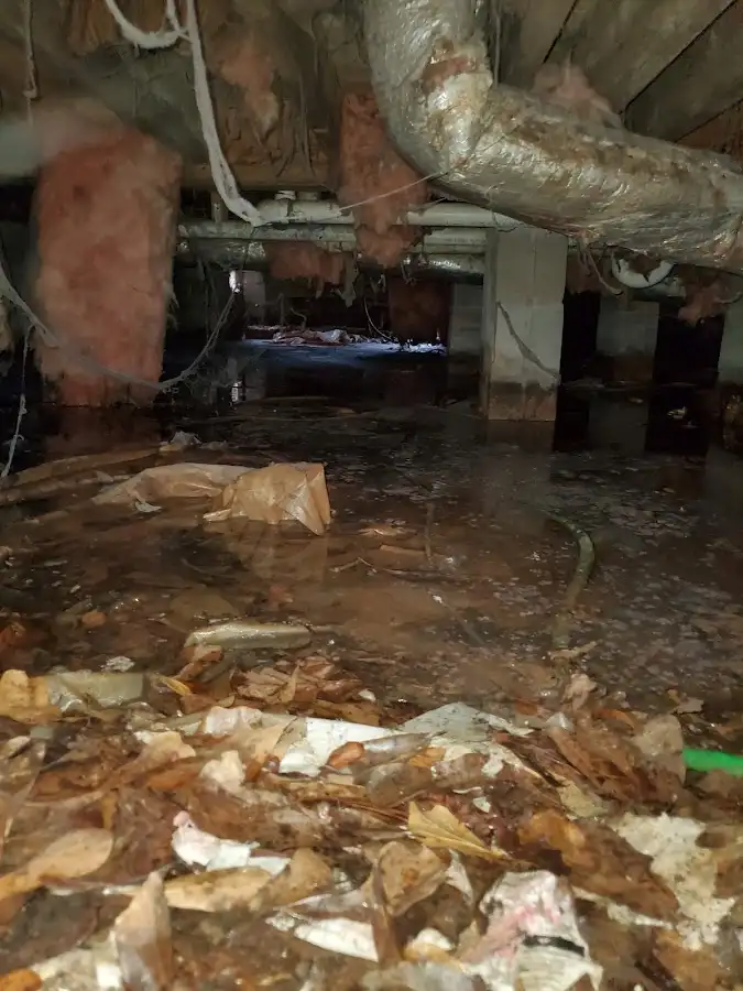Crawl space flood assessment for Commercial Water Damage Restoration in Oak Brook